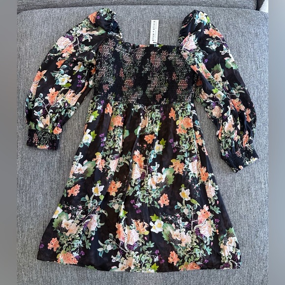 Alice & Olivia Cooper Floral Smocked Minidress 8 - Picture 5 of 8